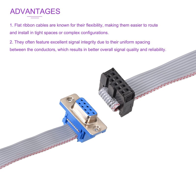 DMiotech 2Pack 10Pin 0.2m Long 2.54mm IDC Wire Flat Ribbon