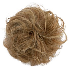 CAISHA 100% HUMAN HAIR Scrunchie Hair Piece Updo Braid Hair Scrunchy Messy Bun Red Blonde Mix H312n