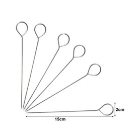 VIKY® Pack of 50 roulade needles, stainless steel, 15 cm meat needle with eyelet and sharp tip, great enjoyment for all meat fans and vegetarians, meat skewers effortlessly replaces roulade clips