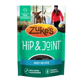 Zuke’s Hip and Joint Support Dog Treats for Adult Dogs of All Sizes, Senior Dog Treats made with Real Beef, 16 oz. Resealable Pouch​ - 16 oz. Bag