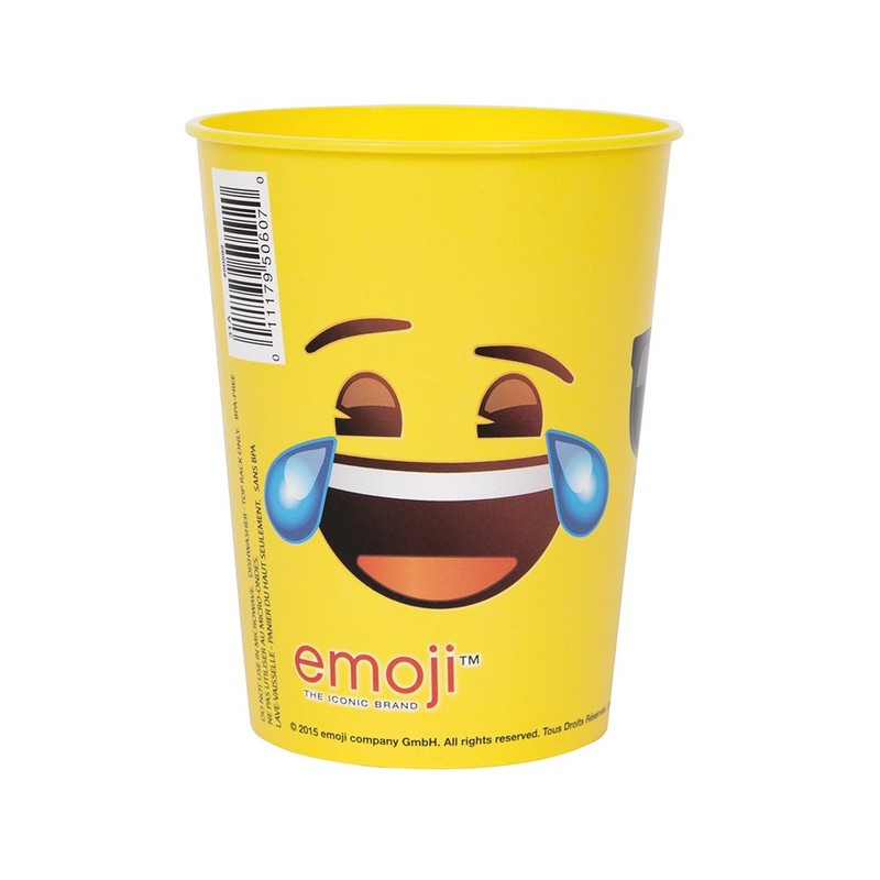 Unique Plastic Stadium Cup - 16oz, Emoji Faces, 1 Pc