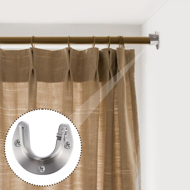 4 Pack Stainless Steel Rod Sockets Closet Pole Sockets U-Shaped
