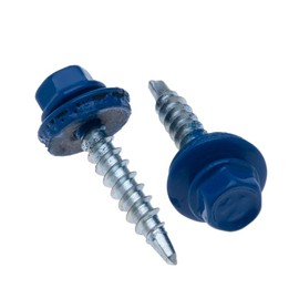 4.8 mm x 35 mm Roofing Screws, Hex Head Self-drilling Multi-color (RAL 5010 Gentian Blue) Roof Screws With EPDM Sealed Washer, Rust Proof Zinc Plated Hardened Coarse Threads Screw for Outdoor Use