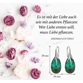 Hanging Silver Earrings 925 Silver with Zirconia - Jewellery for Women and Girls - Drop Earrings Ideal for Gifts for Women Hanging Women's Earrings, Silver, Crystal