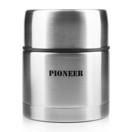 Grunwerg Pioneer 0.5L / 17 fl oz 24 hour Stainless Steel Food Flask, Unbreakable - Keeps food & drink warm for 24 hrs - HTH500