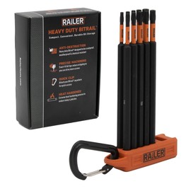 Railer Torx Bit Set - Premium S2 Steel 6 Inch Impact Driver 10-Piece 6 Star Bit Set With A Tool Storage Magnetizer Bit Holder & Carabiner