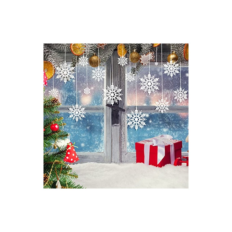 Naler 50 Copos de Nieve para Árbol de Navidad Blancos