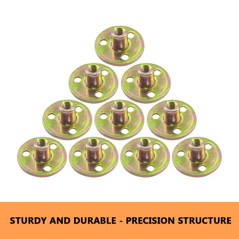 Hocansen Pack of 10 Flange Nuts T Nut M6 Brad