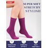 Hugh Ugoli Womens Soft Bamboo Dress Socks, Thin Crew Socks