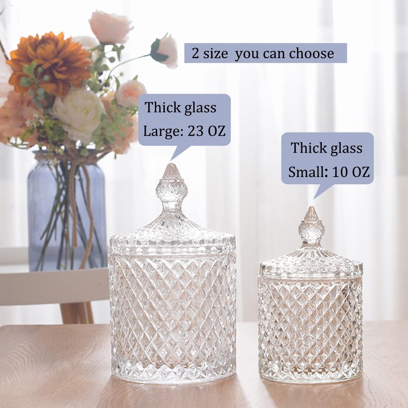 rejomiik Qtip Holder Glass Apothecary Jars with Lid Bathroom Accessories