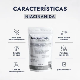 Hebbe - Niacinamida Pura para Rejuvenecimiento y Cuidado de la Piel, 1000 g