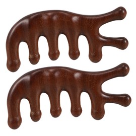 Healeved 2pcs Ergonomic Hair Massager Comb Natural Wooden Scalp Massager for Women