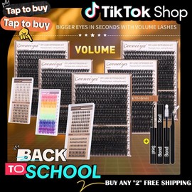 Volume Lash Clusters Kit DIY Lash Extension Kit D Curvature Eyelash Extensions with Lash Bond and Seal Waterproof Tweezers,10-14mm Eye Corner Eyelashes and 16-18MM Cluster Lashes(300PCS,80D+100D):_Treasure-Volume