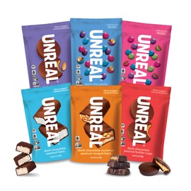 UNREAL Complete Variety Pack (6 Bag Sampler) | Less Sugar, Fair Trade, Non-GMO Ingredients with no Corn Syrup or Sugar Alcohols, No Soy