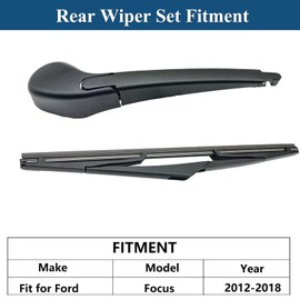 Juego de limpiaparabrisas trasero de repuesto para Ford Focus 2012-2018 Hatchback SE ST RS, juego de limpiaparabrisas trasero para ventana trasera de parabrisas, OE: CV6Z-17526-C