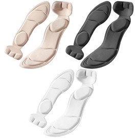 CQQNIU 3 Pairs Of Sponge Insoles, Women'S Non-Slip Insoles, Soft Shock-Absorbing Heel Pads, Cuttable Foot Patches, Anti-Wear Insoles
