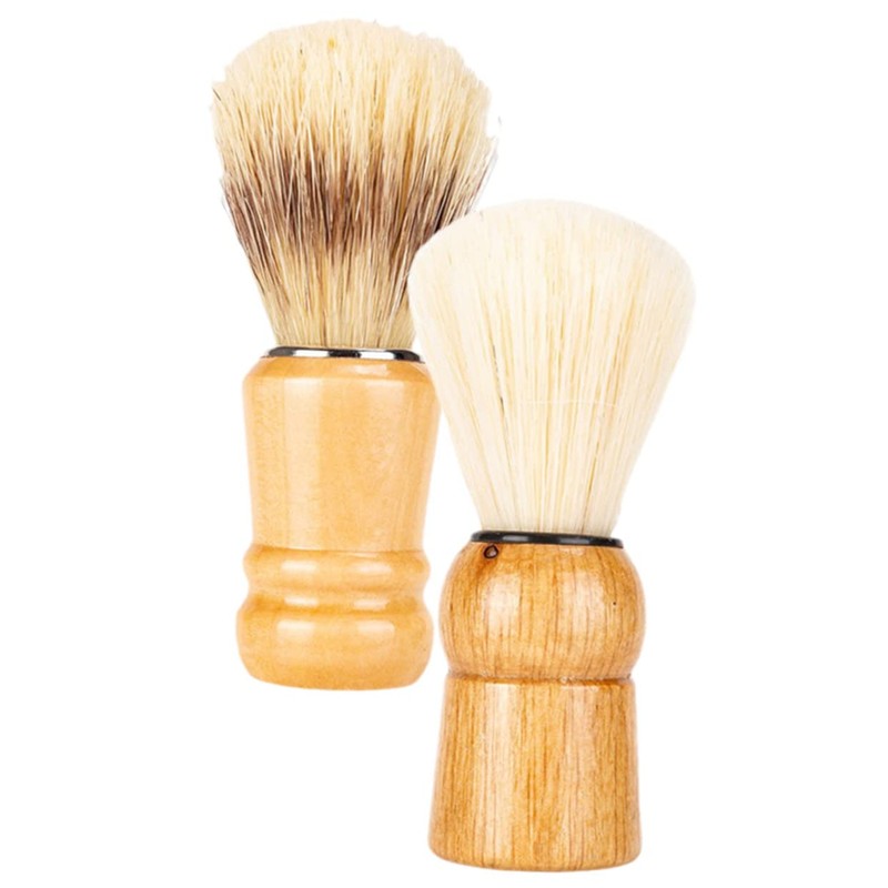 FRCOLOR 6pcs Men Shaving Brush Wood Handle Beard Brush for