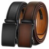 KEMISANT Men Belt 2 Pack, Leather Ratchet Belt Easy Click