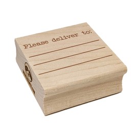 Please Deliver to with Blank Lines Square Rubber Stamp for Stamping Crafting - 2.75in Large