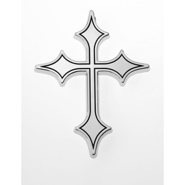bparts Christian Cross 3D Chrome Emblem