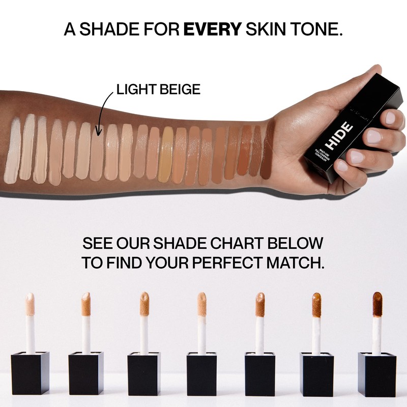 HIDE Multi-Use Full Coverage Concealer, Oil-Free & Longwearing Under Eye