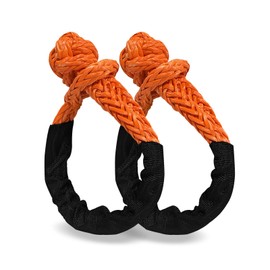 Soft Shackle 1/2,3/8" X 22 Inch (50000/47000LBS) Breaking Strength,Synthetic Soft Shackle Rope with Sleeves for SUV,ATV,Truck&More (1/2x22ft Orange)