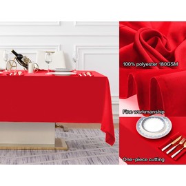 Surmente Tablecloth 60 x 102-Inch Rectangular Polyester Table Cloth for Weddings, Banquets, or Restaurants (Red) â¦ â¦