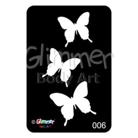 Glimmer Body Art Glitter Tattoo Stencils - Butterflies (5/Pack)