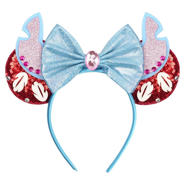 bianbaistar Cute Alien Mouse Ear Headband with Glitter and Bow
