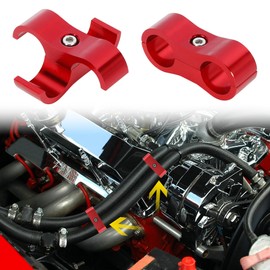 X AUTOHAUX Hose Separator Clamp Hose Clamp Fitting Adapter with Wrench for Car 4pcs Red AN6