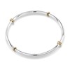 NOKMIT Two-Tone Stackable Bangle for Women High Polished Thin Interlocking