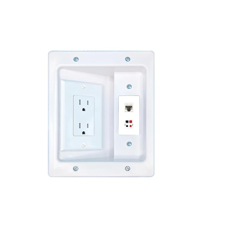 RiteAV CAT5E Speaker Recessed Wall Plate Cable Concealer Management Kit