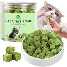 Meowly 110g Cat Grass Treats for Teeth Cleaning and Hairball Removal, Natural Dried Cat Grass Teething Stick Snacks for Cats