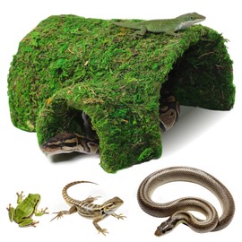 Hollima Reptile Tunnel Cave Hide, Handmade Shelter for Gecko Snake