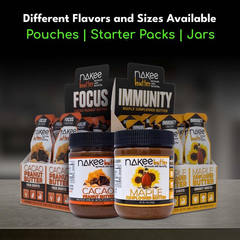 Nakee Butter Focus Cacao Peanut Butter Starter 48 Pack