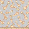 Comfy Flannel Print Giraffes & Dots Grey, Fabric by the