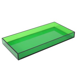 Acrylic Tray for Vanity Makeup Perfume Jewelry 12x6'' Small Decorative Tray for Bathroom Dresser Tops Candle Sink Counter, Emerald Green
