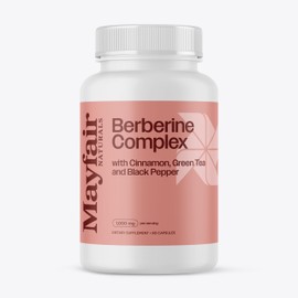 Mayfair Naturals Berberine Complex Supplement, with Cinnamon, Green Tea, and Black Pepper 90 Capsules
