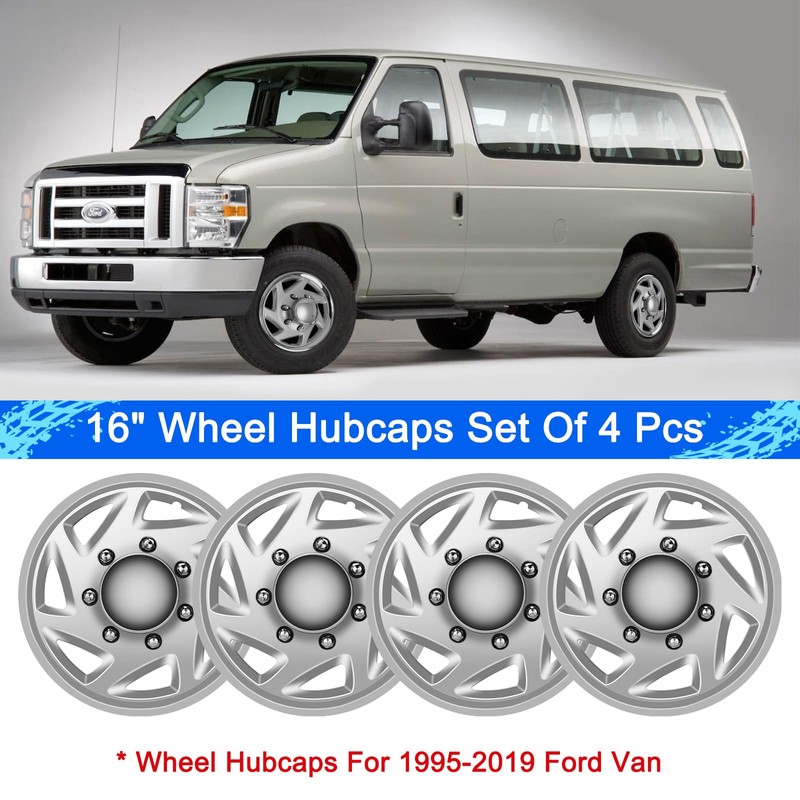TULALUX Chrome Hubcaps Compatible with Ford F250 F350 E150 E250