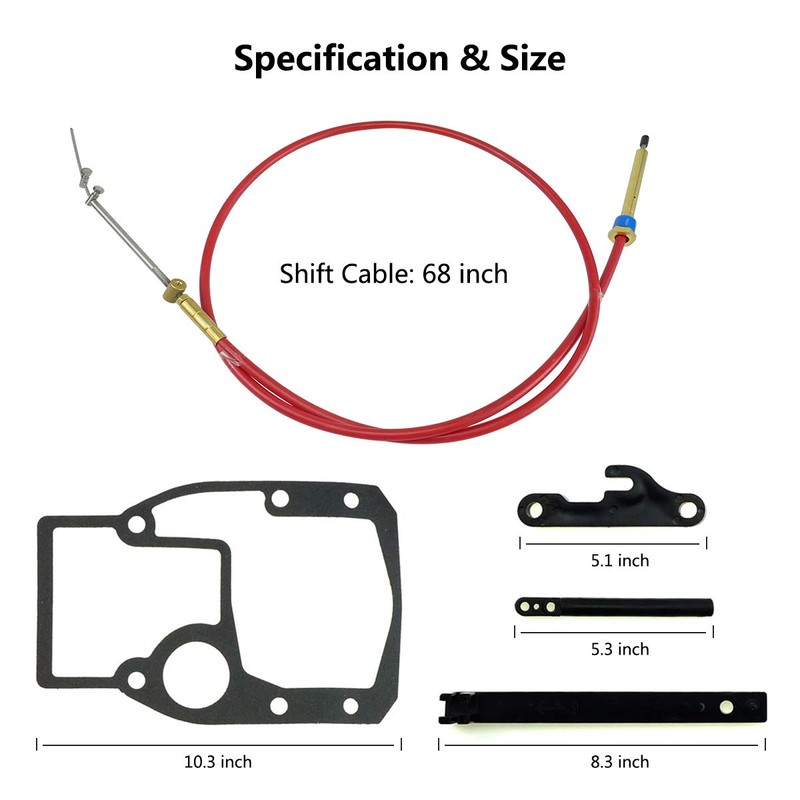 Shift Cable Assembly Kit Fit for OMC Cobra 1986-1993, Adjustment