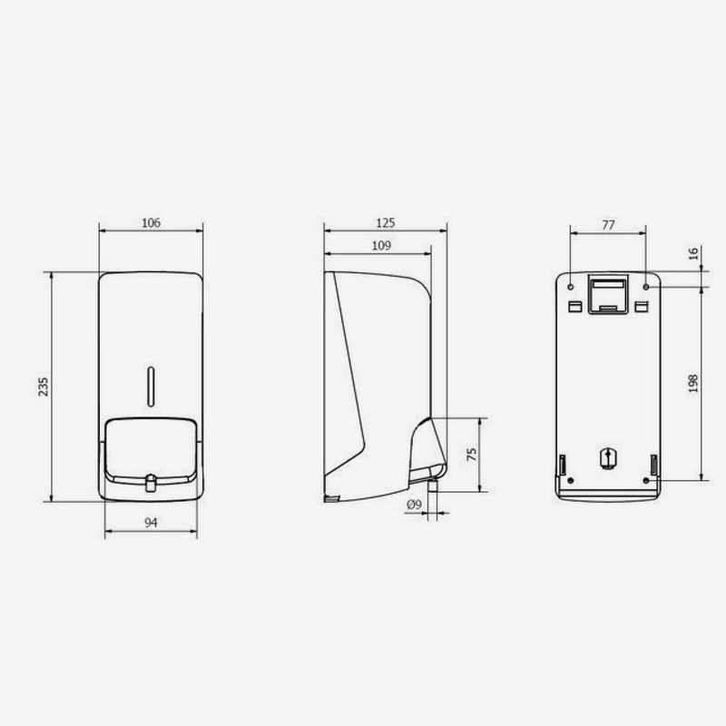 Jofel - Wall Mounted Soap Dispenser, Refillable with 0.8L Foam,