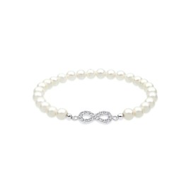 Elli Bracelet Freshwaterpearl Crystal infinity 925 Sterling Silver