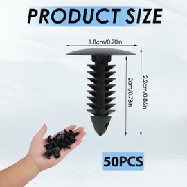 50 Pcs Universal Car Rear Bumper Plug Hole Covers-Durable Plastic Plugs&Plate Hole Plugs Clips Kit for Cars Trucks RV, Perfect for Repairing Front License Plate Holes, Bumper Plug Covers Install