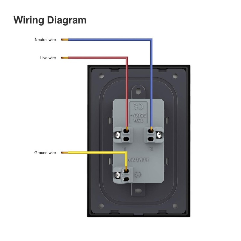 LIVOLO Black Duplex Receptacle 15A Standard Decorative Electrical Wall Outlet