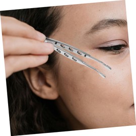 Minkissy 5pcs Surgical Tweezers Scissor Style Eyelid Tweezers for Women Meibomian Gland Expressor Metal Beauty Tool