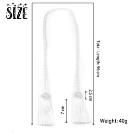 BEL AVENIR 4 Pack Curtain Handmade Tiebacks Decorative Curtain Holdbacks with Tassel (White, 4 Pack)