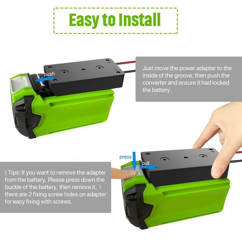 Ensayeer Power Wheel Adapter with Fuse & Switch, Secure Battery