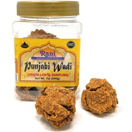 Rani Punjabi Wadi (Vadi) Lentil Spiced Flour Balls 7oz (200g) PET Jar ~ High Protein, All Natural | Vegan | No Colors | Indian Origin