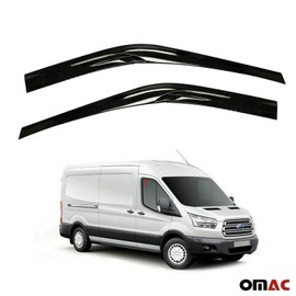 OMAC Front Side Door Window Smoke Air Rain Ventvisor Wind Deflector Guard Window Visors 2 Pcs for Ford Transit 2014-2020