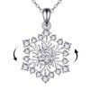 TIGER RIDER Snowflake 925 Sterling Silver Necklace Rotatable Rose Pendant